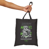Money Mindset Cotton Canvas Tote Bag Eco Friendly Reusable Shopping Bag Hustle Grind Wealth Entrepreneur Motivational Streetwear Bold Artistic Fashion Accessory