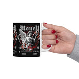 Money Bright Ceramic Mug Angel Statue Graphic Gothic Streetwear Red Neon Aesthetic Coffee Tea Cup Artistic Ambition Design