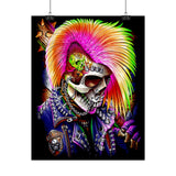 Calavera Punk Skull Matte Vertical Poster Vibrant Neon Gothic Wall Art Punk Rock Decor For Tattoo Studios Music Lovers Halloween Festival Rooms And Alternative Art Collectors