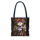 Rasta Lion Eco Tote Bag Vibrant Reggae Inspired Artistic Lion with Headphones Jamaican Island Style Bold Art Print Durable Cotton Canvas Bag for Music Lovers Travel or Daily Use by KLASSORO