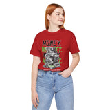 Money Mindset Unisex Jersey Short Sleeve Tee Graphic Black T Shirt Hustle Grind Wealth Entrepreneur Motivational Streetwear Bold Artistic Fashion Outfit