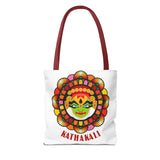 Kathakali Tote Bag Kerala Traditional Dance Art Canvas Bag Indian Culture Onam Festival Malayalam Heritage Ethnic Graphic Reusable Shopping Bag
