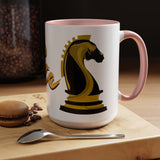 Tate Knight Logo Accent Coffee Mug 11oz 15oz Gold Foil Chess Horse Design Motivational Hustler Ceramic Cup Bold Luxury Inspired Streetwear Gift Drinkware