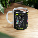 The Charmer Ceramic Mug Futuristic Butterfly Neon Cyber Aesthetic Graphic Coffee Tea Cup Artistic Streetwear Inspired Gift