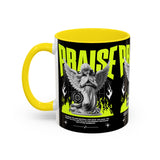Praise Angel Statue Graphic Ceramic Mug Gothic Spiritual Coffee Tea Cup Bold Streetwear Design