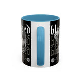 Blessed Angel Statue Graphic Accent Coffee Mug 11oz 15oz Gothic Streetwear Aesthetic Spiritual Artistic Ceramic Drinkware