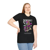 Romance Rose Graphic Unisex Softstyle T Shirt Black Tee Aesthetic Gothic Love Inspired Streetwear Fashion Bold Artistic Outfit