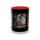 Sculptural Future Statue Art Accent Coffee Mug 11oz 15oz Greek Goddess Cosmic Abstract Splash Bold Artistic Streetwear Ceramic Cup
