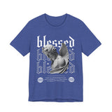 Blessed Angel Statue Graphic Unisex Jersey Short Sleeve Tee Gothic Streetwear Aesthetic Spiritual Bold Artistic Fashion T Shirt