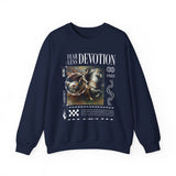 Fearless Devotion Unisex Heavy Blend Crewneck Sweatshirt Courage Loyalty Commitment Graphic Streetwear Pullover