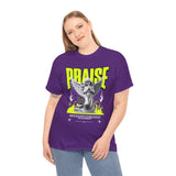 Praise Angel Statue Graphic Unisex Heavy Cotton Tee Spiritual Gothic Streetwear T-Shirt