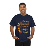 Ho’oponopono Sunflower Unisex T Shirt Healing Affirmation Tee Spiritual Gratitude Mindfulness Inspired Positive Energy Heavy Cotton Graphic Top