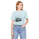 Futuristic Electric Pickup Blueprint Art Unisex Heavy Cotton Tee Bold Streetwear Graphic Shirt For Car Lovers And Tech Enthusiasts
