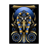 Eye Of Eternity Poster Gold And Blue Egyptian Owl Pharaoh Sacred Geometry Art Print Spiritual Wall Decor For Focus Energy And Royal Inspiration