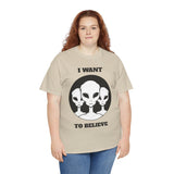 Unisex I Want To Believe Alien T Shirt Vintage UFO Graphic Tee Extraterrestrial Space Themed Sci Fi Paranormal Conspiracy Inspired Streetwear Top