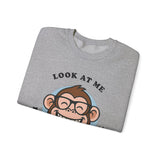 Smiling Monkey Cartoon Good Luck Unisex Sweatshirt Funny Cute Graphic Pullover Positive Vibes Humor Design Cozy Warm Casual Wear Gift For Friends Family