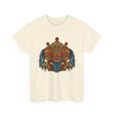 Unisex Balinese Barong Mask Graphic T Shirt Mythical Cultural Warrior Spirit Inspired Tee Tribal Festival Art Streetwear Heavy Cotton Top