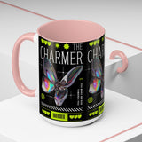 The Charmer Butterfly Accent Coffee Mug 11oz 15oz Black Two Tone Ceramic Cup Aesthetic Iridescent Butterfly Design Gift for Coffee Lovers