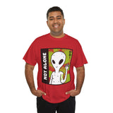 Unisex Not Alone Alien T Shirt Cartoon UFO Graphic Tee Extraterrestrial Sci Fi Space Themed Paranormal Conspiracy Inspired Streetwear Top