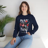 Move With Flow Breakdance Graphic Unisex Heavy Blend Crewneck Sweatshirt Hip Hop Streetwear Dance Rhythm Pullover