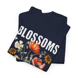 Blossoms Floral Graphic Unisex Heavy Cotton Tee Comfortable Streetwear Timeless Charm Motivational Nature Inspired T Shirt Perfect Gift for Garden Lovers Friends Birthdays Casual Everyday Wear
