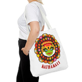 Kathakali Tote Bag Kerala Traditional Dance Art Canvas Bag Indian Culture Onam Festival Malayalam Heritage Ethnic Graphic Reusable Shopping Bag