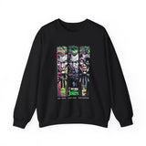 Comic Chaos Halftone Art Unisex Heavy Blend Crewneck Sweatshirt Bold Graphic Streetwear Pullover Premium Vintage Design Warm Cozy Fleece Everyday Wear Perfect Gift for Art Lovers and Urban Culture Fans