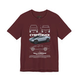 Cyber Truck Tesla Futuristic Electric Pickup Blueprint Art Unisex Heavy Cotton Tee Bold Streetwear Graphic Shirt For Car Lovers And Tech Enthusiasts