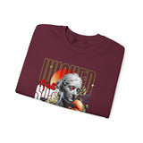 Wicked Supreme Unisex Heavy Blend Crewneck Sweatshirt Statue Art Graphic Pullover Bold Supreme Inspired Streetwear Vintage Aesthetic Fashion