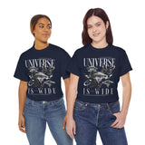 Universe Is Wide Graphic Unisex Heavy Cotton Tee Cosmic Galaxy Butterfly Space Streetwear T Shirt