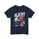 Aliens Exist UFO Graphic Unisex Heavy Cotton Tee Sci Fi Streetwear T Shirt Extraterrestrial Space Alien Design