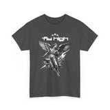 Fly High Angel Design Unisex Heavy Cotton Tee Streetwear Graphic T Shirt Spiritual Guardian Winged Warrior Style