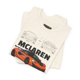 Orange Hypercar Blueprint Unisex Heavy Cotton Tee High Detail Automotive Art Streetwear Graphic for Car Enthusiasts and Daily Wear