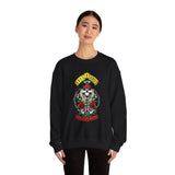 Rock Skull Roses Unisex Sweatshirt Bold Vintage Streetwear Rebel Art Design Inspired By Rock Music Culture Perfect For Winter Concerts Festivals And Everyday Edge