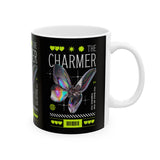 The Charmer Ceramic Mug Futuristic Butterfly Neon Cyber Aesthetic Graphic Coffee Tea Cup Artistic Streetwear Inspired Gift