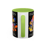 Blooms Person Accent Coffee Mug 11oz 15oz Abstract Floral Head Artistic Colorful Modern Creative Design Black White Ceramic Tea Cup Streetwear Inspired Artistic Fashion Drinkware