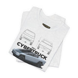 Cyber Truck Tesla Futuristic Electric Pickup Blueprint Art Unisex Heavy Cotton Tee Bold Streetwear Graphic Shirt For Car Lovers And Tech Enthusiasts