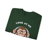 Smiling Monkey Cartoon Good Luck Unisex Sweatshirt Funny Cute Graphic Pullover Positive Vibes Humor Design Cozy Warm Casual Wear Gift For Friends Family