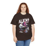 Aliens Exist UFO Graphic Unisex Heavy Cotton Tee Sci Fi Streetwear T Shirt Extraterrestrial Space Alien Design