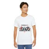 Formula 1 High Performance Triple Racing Machines Unisex Heavy Cotton Tee Dynamic Motorsport Inspired Streetwear Graphic Shirt for Speed Lovers and Premium Casual Style