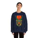 Cell Samurai Unisex Heavy Blend Crewneck Sweatshirt Futuristic Japanese Warrior Art Neon Cyberpunk Streetwear Anime Inspired Comfortable Warm Pullover For Tattoo Artists Festivals And Bold Fashion...