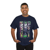 Three Chaos Faces Graphic T Shirt Dark Clown Villain Comic Style Streetwear Unisex Oversized Aesthetic Statement Tee