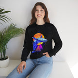 Ballena Cosmic Whale Art Unisex Heavy Blend Crewneck Sweatshirt Vibrant Geometric Ocean Design Premium Streetwear Pullover Soft Fleece Comfortable Fit Bold Marine Life Artwork Perfect Gift for Nature...