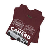 Camaro American Muscle Power Coupe Illustration Unisex Heavy Cotton Tee Premium Streetwear Graphic for Gearheads and Car Enthusiasts