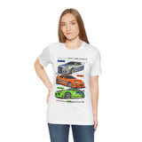 Street Racing Trio JDM Cars Graphic Unisex Heavy Cotton Tee for Drift Fans Performance Lovers and Streetwear Enthusiasts