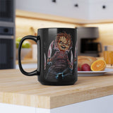 Chucky Horror Mug Killer Doll Coffee Cup Creepy Movie Art Design Halloween Horror Streetwear Collectible Ceramic Drinkware Perfect Gift For Horror Fans Festivals Tattoo Artists And Spooky Season Lovers