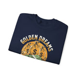 Golden Dreams Silver Reality Money Graphic Unisex Heavy Blend Crewneck Sweatshirt Hustler Motivational Dollar Cash Streetwear