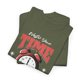 Waste Your Time Unisex Heavy Cotton Tee Graphic Black T Shirt Motivational Hustle Money Clock Streetwear Bold Entrepreneur Mindset Fashion Outfit