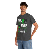 Final Stage Unisex Heavy Cotton Tee Graphic Black T Shirt Skull Neon Green Streetwear Futuristic Cyberpunk Bold Artistic Fashion Outfit