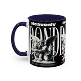 Heavenly Bond Accent Coffee Mug 11oz 15oz Angel And Lion Statue Spiritual Artistic Graphic Ceramic Cup Bold Motivational Streetwear Inspired Fashion Drinkware